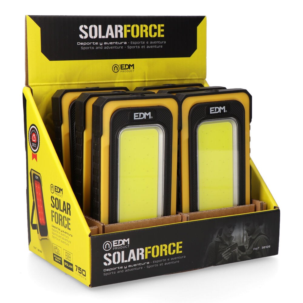 Lanterna LED COB solar force, recarregável, com gancho e íman, 10 W 750 LM - Image 7