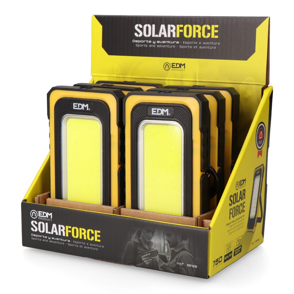 Lanterna LED COB solar force, recarregável, com gancho e íman, 10 W 750 LM - Image 8
