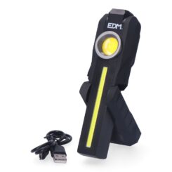 Lanterna LED de trabalho true work COB 5 W 200lm + 200lm + foco superior 50lm, recarregável