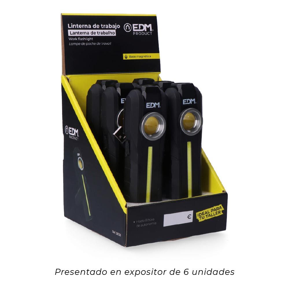 Lanterna LED de trabalho true work COB 5 W 200lm + 200lm + foco superior 50lm, recarregável - Image 9