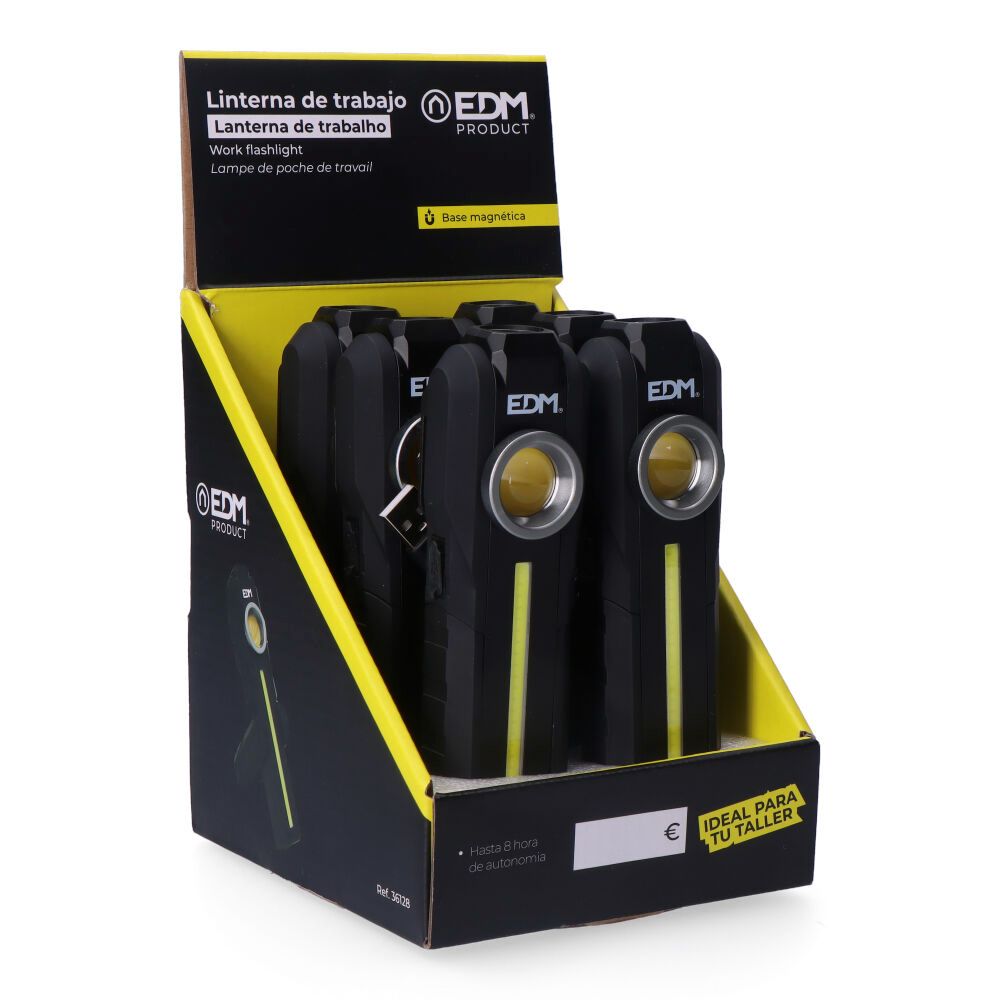 Lanterna LED de trabalho true work COB 5 W 200lm + 200lm + foco superior 50lm, recarregável - Image 8
