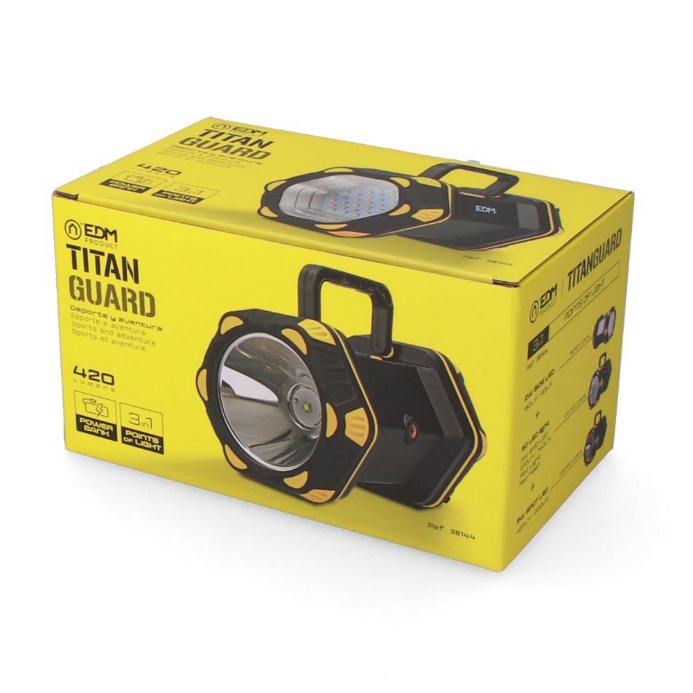 Lanterna LED de mão titan guard, recarregável, 3 pontos de LUZ - Image 9
