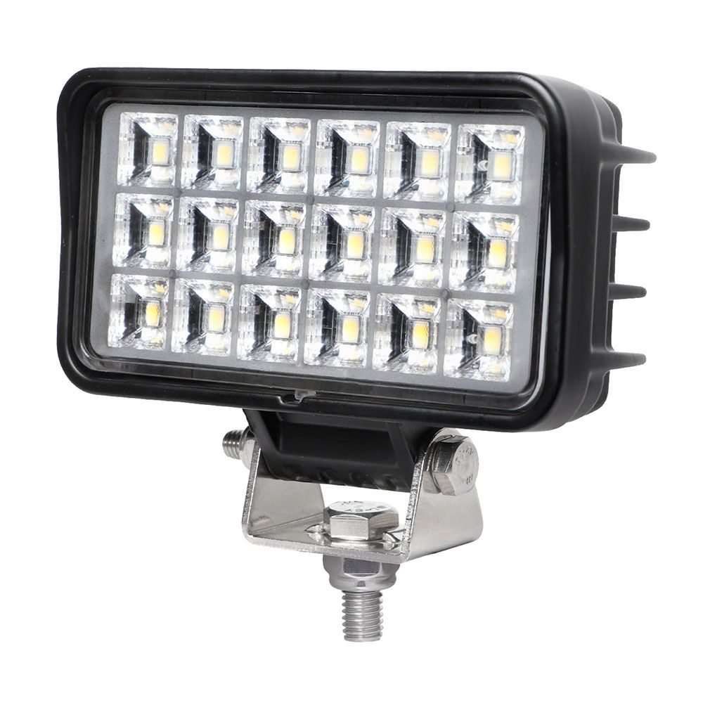 Foco de trabalho retangular com 18 leds, 1500 IM, 9-32V, IP67