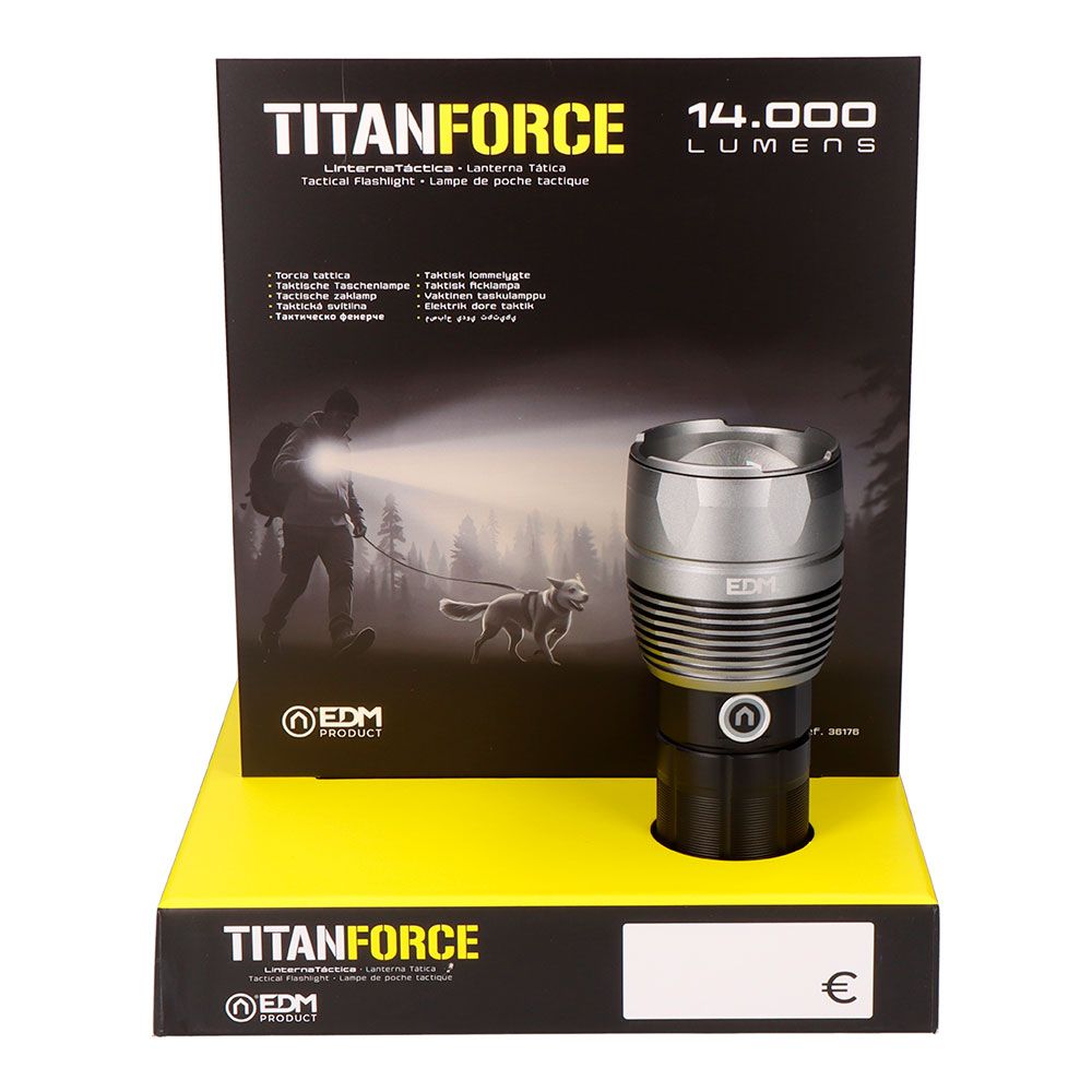 Lanterna tática LED recarregável titanforce 14.000 LM 6500 K 150 W IP44 + cordão - Image 6
