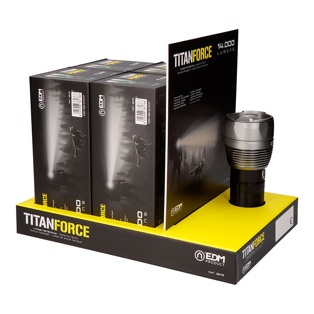 Lanterna tática LED recarregável titanforce 14.000 LM 6500 K 150 W IP44 + cordão - Image 7