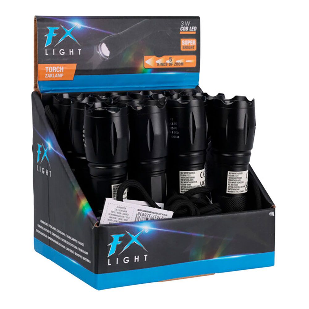 Lanterna LED de alumínio 12,5 cm, com zoom, 3 x AAA (não incluída), preta, 125 x 30 x 30 mm - Image 2
