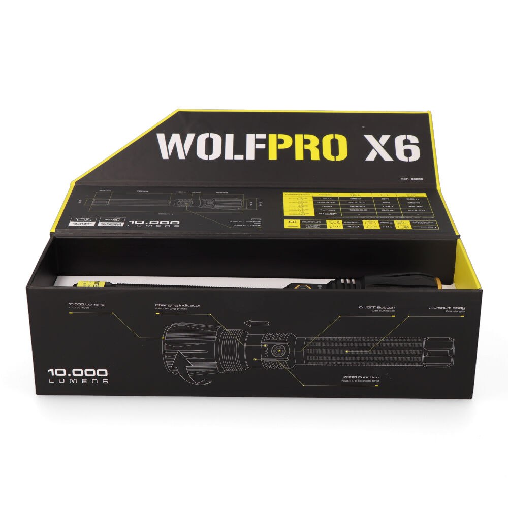 Lanterna LED táctica de longo alcance, wolfpro X6, 10000 LM - Image 7