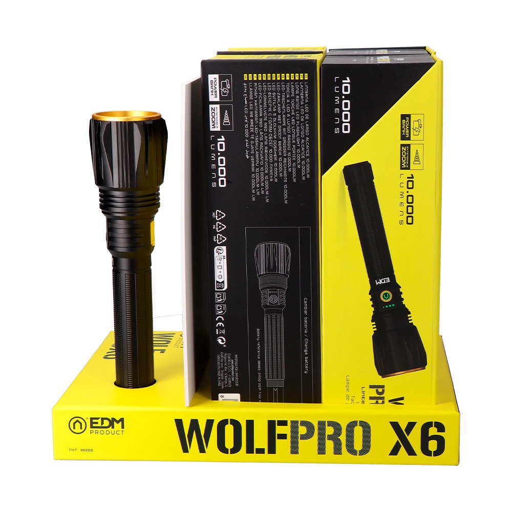 Lanterna LED táctica de longo alcance, wolfpro X6, 10000 LM - Image 9