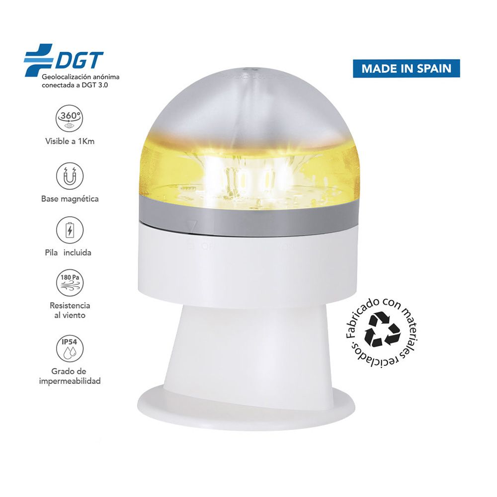 Sinalização de emergência V16 homologada conectada geolocalizável com DGT 3.0 PF erum vial branca, sem EAN individual - Image 5