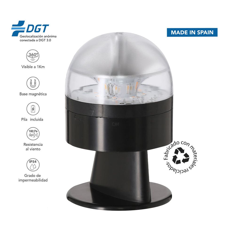 Sinalização de emergência V16 homologada conectada geolocalizável com DGT 3.0 PF erum vial preta, sem EAN individual - Image 5
