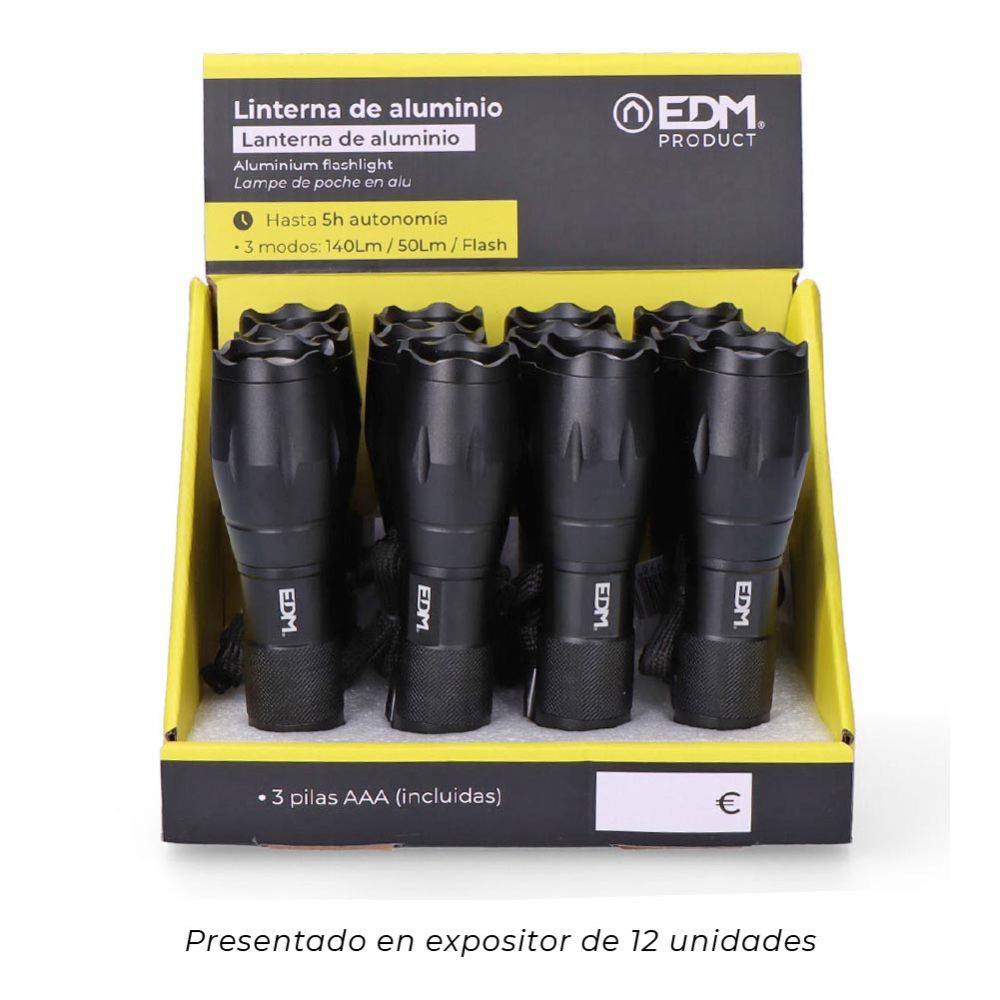 Lanterna LED tactical force, zoom, alumínio, 3 W 140 LM 3xAAA (incluídas) - Image 8