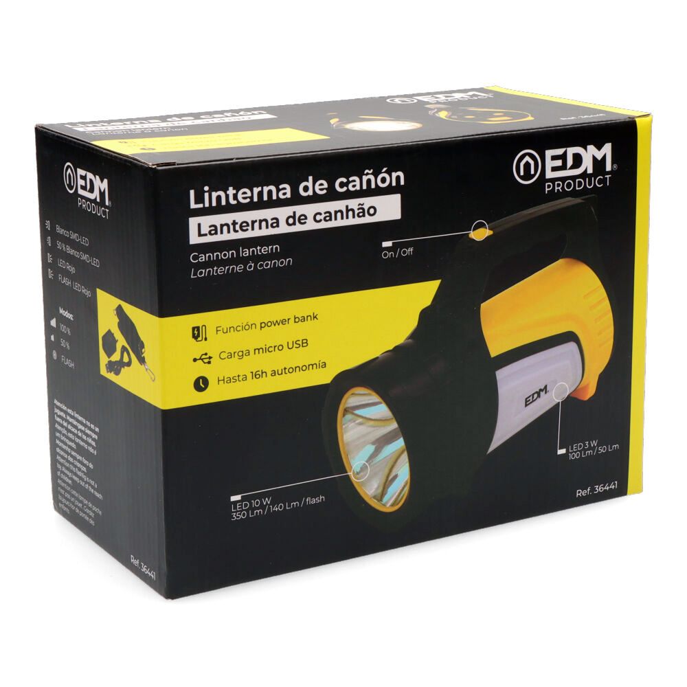 EDM Lanterna LED multifuncional recarregável Titan guard x2 + powerbank 10 w 350 lm - Image 6