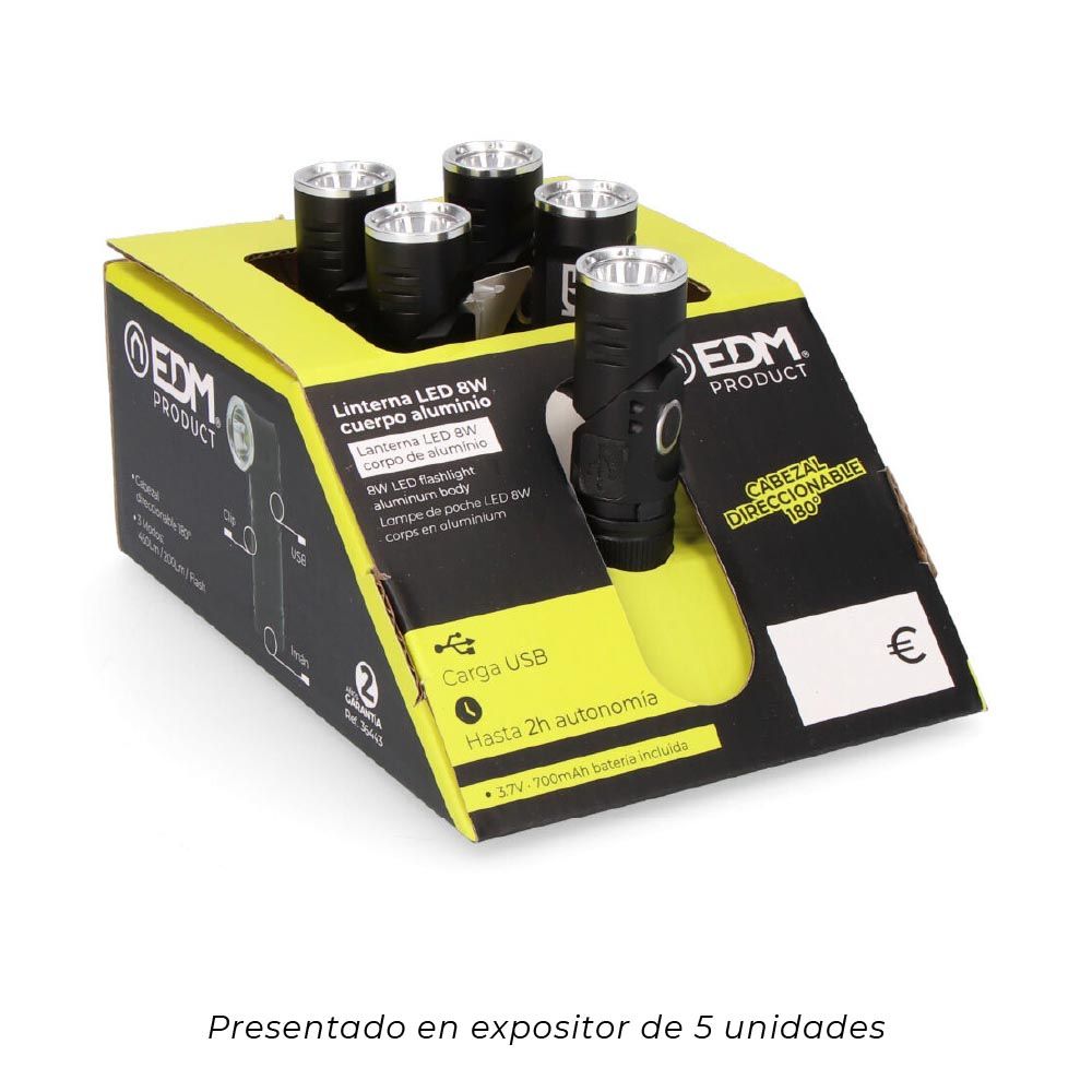 Mini lanterna LED nano vortex, direcionável, alumínio, recarregável, 8 W 450 LM - Image 7