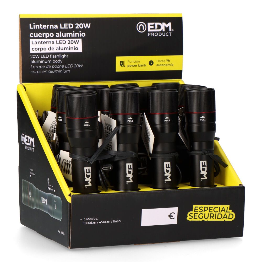 Lanterna de 1 LED wild force KV2 20W 1800 LM, corpo alumínio, recarregável, power bank - Image 7