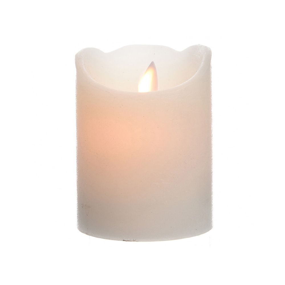 Vela de cera LED branca, Ø7,5 x 10 cm
