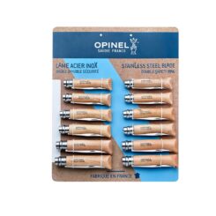 Visor de navalha Opinel em aço inoxidável, 12 unidades (nº6, nº7, nº8, 4 unidades de cada número)