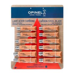 Expositor de facas em aço carbono opinel, 12 unidades (Nº6, Nº7, Nº8, 4 unidades de cada número)