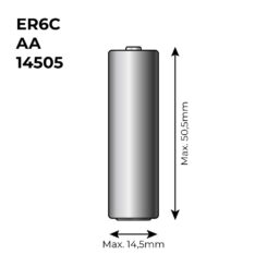 Pilha de lítio LR07 3,6V MOD 14500C 2600 MAH Ø14,5 x 50,5 mm