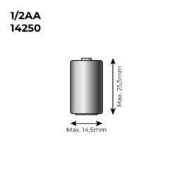 Pilha de lítio LPT2 150 1/2 3,6V (MOD. (14250) 1200mAh  Ø14,5x25,5mm