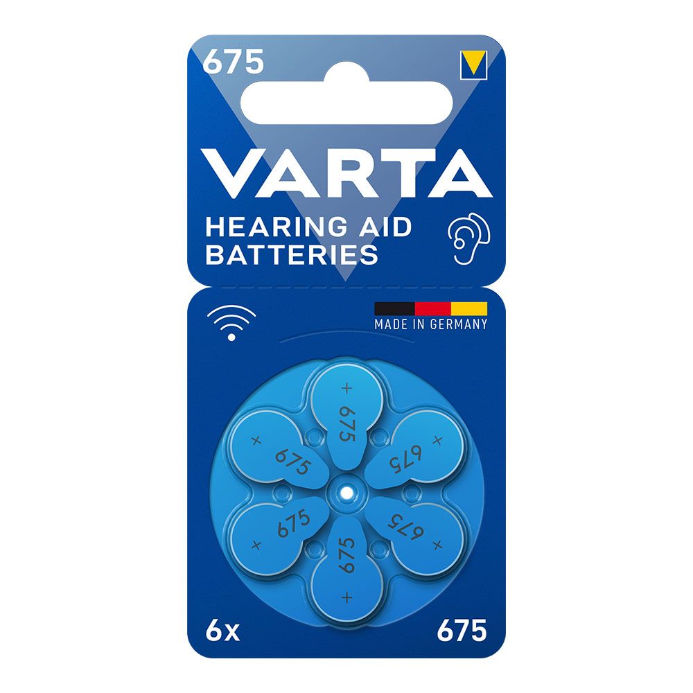 Bateria para aparelhos auditivos Varta 675 (blister 6 unidades)