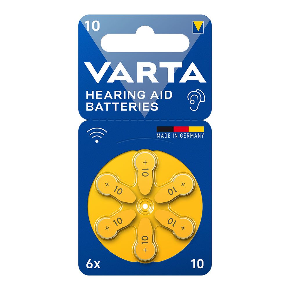 Bateria para aparelhos auditivos Varta 10 (blister 6 unidades)