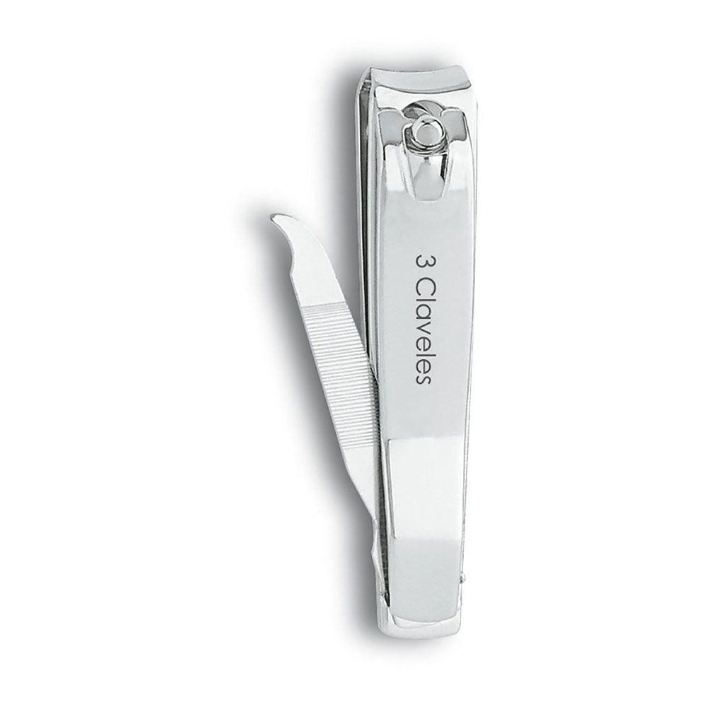 Corta-unhas com lima cromado 8 cm