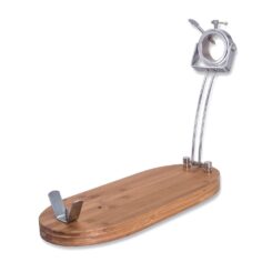 Suporte para presunto dobrável com cabeçal giratório e base de madeira 47 x 18,5 x 37 cm