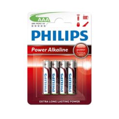 Pilha alcalina philips AAA -LR03 1,5V (blíster 4 unid.) Ø10,5x44,5mm