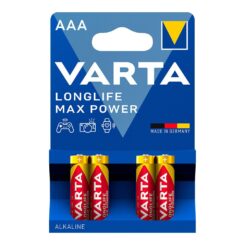 Pilha varta longlife MAX power AAA - LR03 (blíster 4 unid.) Ø10,5x44,5mm