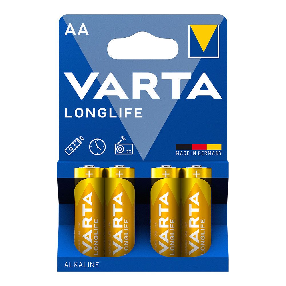 Pilha alcalina varta AA - LR06 longlife (blíster 4 unid.) Ø14,5x50,5mm