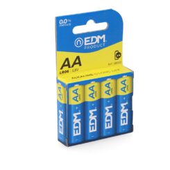 EDM Vida útil da bateria alcalina - lr06 1,5v ø14,5 x 50,5 mm, blister 4 unidades