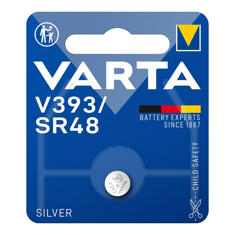 Pilha silver SR48 - V393 1,55 V Ø7,9 x 5,4 mm blister