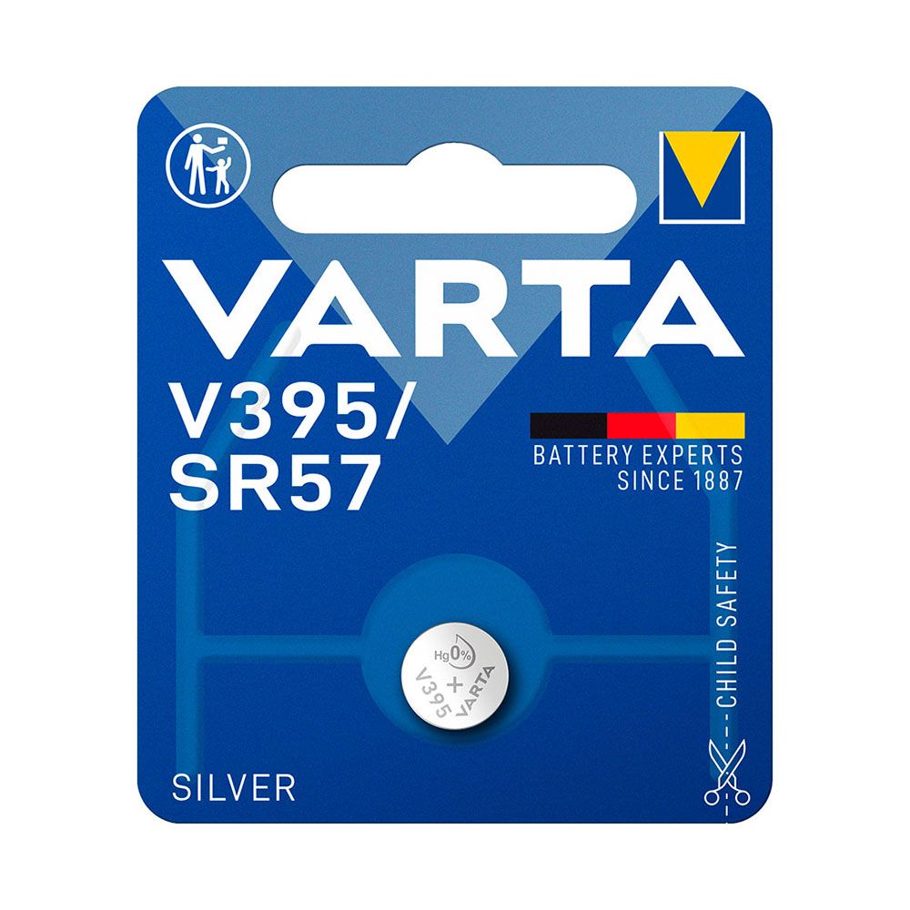Pilha silver SR57 - V395 1,55 V Ø9,5 x 2,73 mm blister