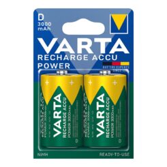 Pilha varta recarregável accu power D - HR20 3000mA (blíster 2 unid.) Ø34,2x61,5mm