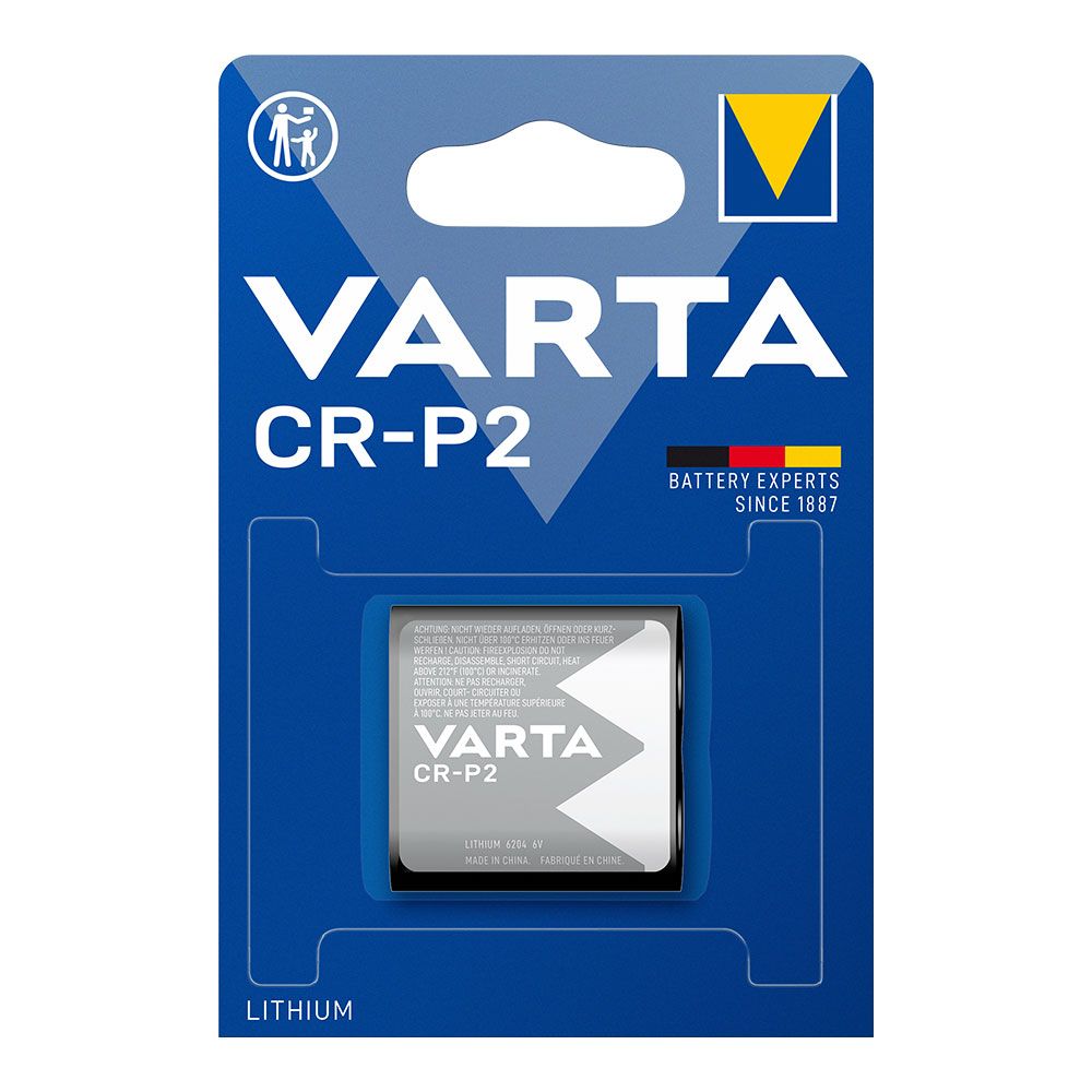 Pilha varta lithium CR-P2 6V (blíster 1 unid.) 34,5x19,5x35mm
