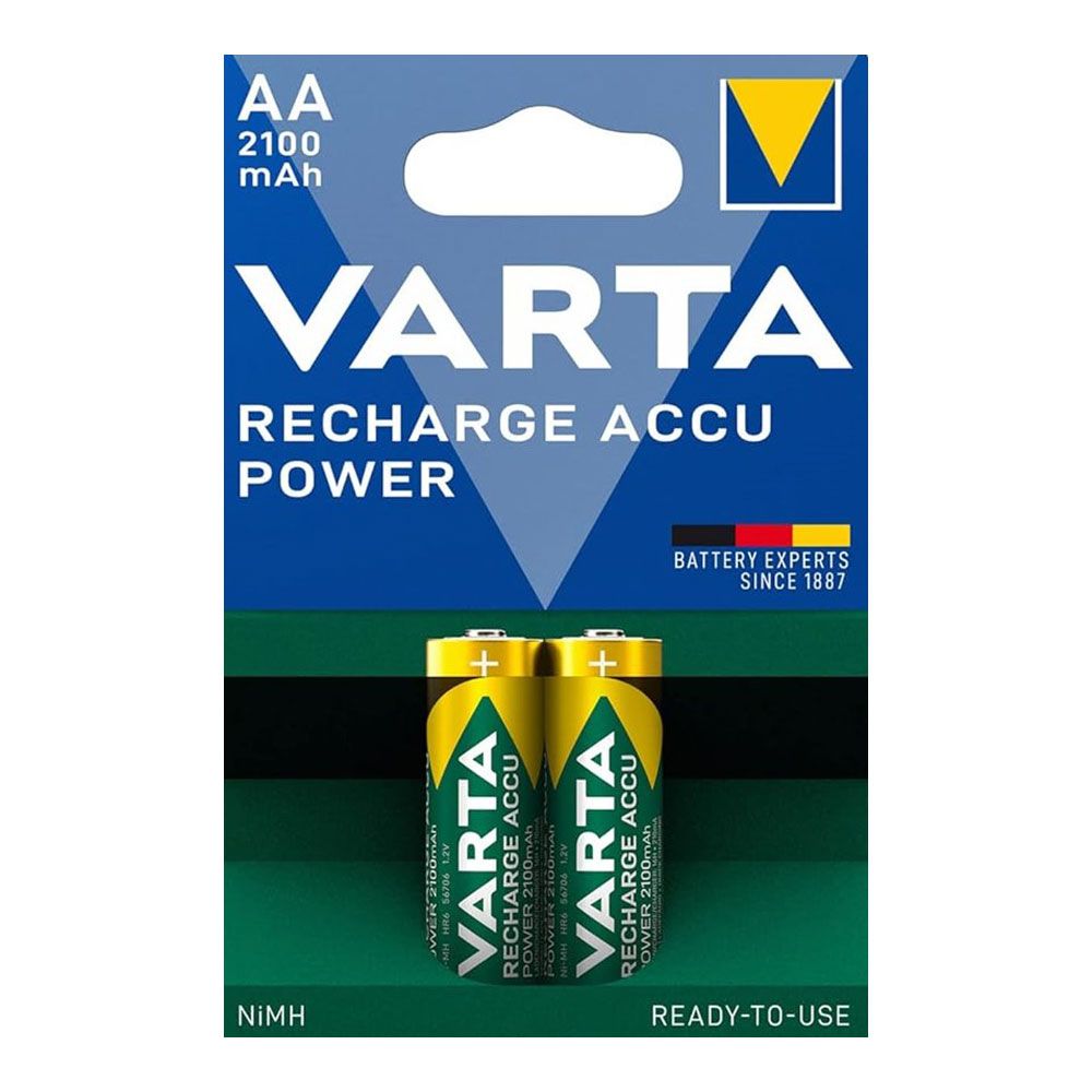 Blíster 2 pilhas AA - HR6 2100mAh recarregáveis accu power varta