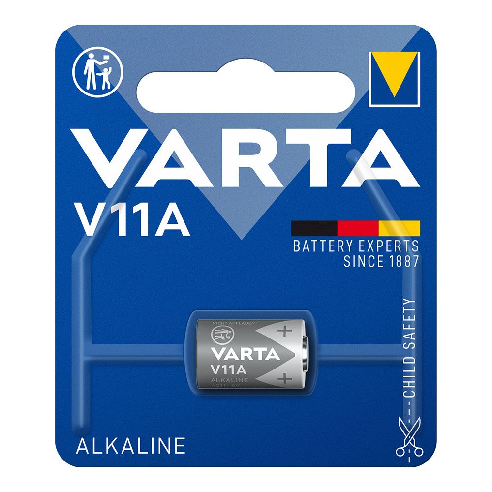 Pilha varta alcalina V11A 6V (blíster 1 unid.) Ø10,22x16,5mm