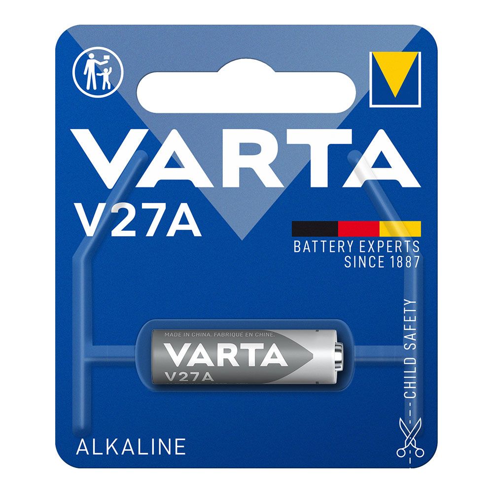 Pilha varta alcalina V27A 12V (blíster 1 unid.) Ø8x28,2mm