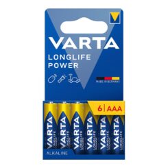 Pilha alcalina longlife power AAA - LR03, blister 6 unidades, Ø10,5 x 44,5 mm