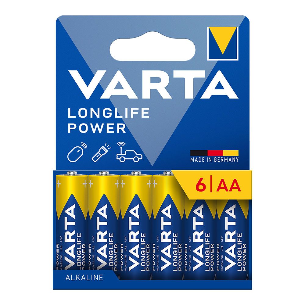 Pilhaalkalina AA longlife power - LR06 (cartão blister 6 UDS) Ø14,5 x 50,5 mm
