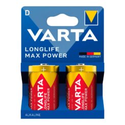 Bateria longlife MAX power D - LR20 (blister cartão 2 unid.) Ø34,2 x 61,5 mm