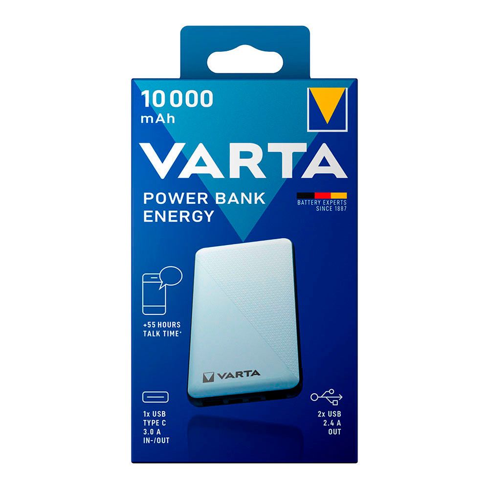 Power bank energy 10.000mAh varta 100/240V 73x15x138mm