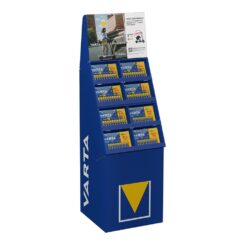 Expositor promocional longlife power 8 4, 89 packs (50 packs AA 39 packs AAA) varta