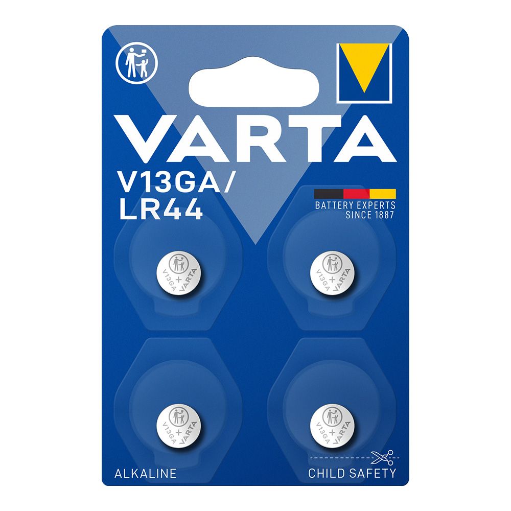 Pilha alcalina micro LR44 - V13GA 1,5 V Ø11,6 x 5,4 mm blister 4 UDS