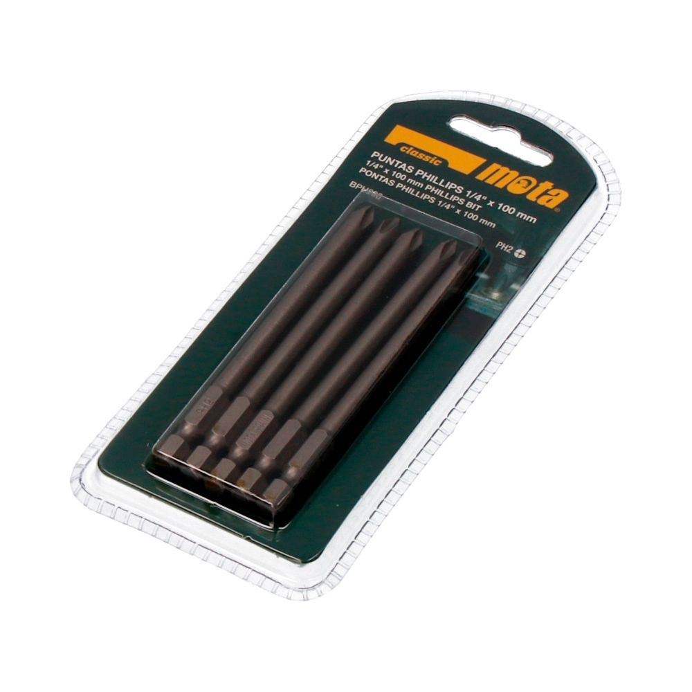 PONTAS PHILLIPS PH2 x 90 mm ¼ pol AÇO, 5 un