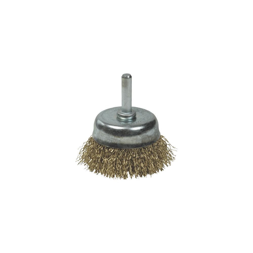 Escova com espiga, aço ondulado Ø75 mm