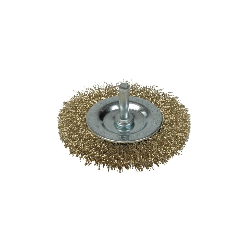 Escova com espiga, aço ondulado Ø100 mm