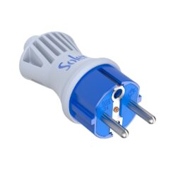 Ficha bipolar 16A 250V .espigão de ø 4,8mm.MATERIAL branco. IP44. fixa cabos abatível 5706CKB solera