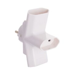 Ficha tripla bipolar 16A 250V entrada schuko saída europlug 4mm 3680W branca