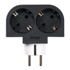 Adaptador giratório schuko 2 tomadas 16A 250 v~